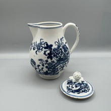 Load image into Gallery viewer, Lowestoft Porcelain Sparrow Beak Jug and Cover - Fence Pattern - C.1770/75