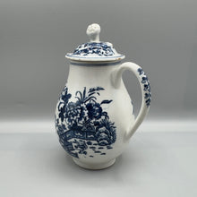 Load image into Gallery viewer, Lowestoft Porcelain Sparrow Beak Jug and Cover - Fence Pattern - C.1770/75