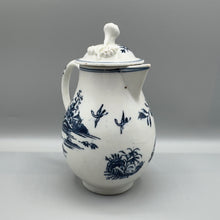 Load image into Gallery viewer, Lowestoft Porcelain Sparrow Beak Jug and Cover - Fence Pattern - C.1770/75