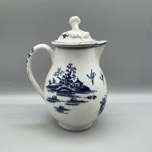 Load image into Gallery viewer, Lowestoft Porcelain Sparrow Beak Jug and Cover - Fence Pattern - C.1770/75