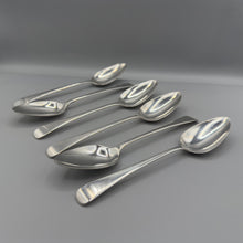 Load image into Gallery viewer, Antique George III Old English Silver Dessert Spoons - London 1814