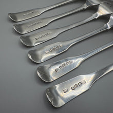 Load image into Gallery viewer, Six Georgian Fiddleback Silver Dinner Forks - Exeter 1806
