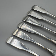 Load image into Gallery viewer, Six Georgian Fiddleback Silver Dinner Forks - Exeter 1806