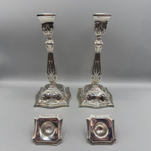 Load image into Gallery viewer, Pair of Art Nouveau Sterling Silver Candlesticks - J&J Maxfield - 20cm