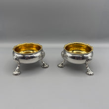 Load image into Gallery viewer, Pair of George III Silver Salt Cellars by David & Robert Hennell I - London 1765