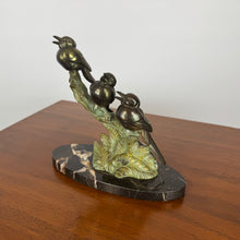 Load image into Gallery viewer, Art Deco Cold Painted Bronze Birds on Branch