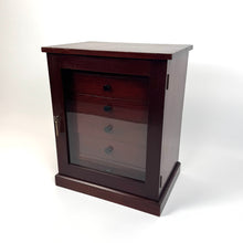 Load image into Gallery viewer, Stained Pine Collectors Cabinet with Glazed Door - C.1920