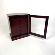 Load image into Gallery viewer, Stained Pine Collectors Cabinet with Glazed Door - C.1920