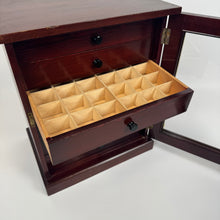 Load image into Gallery viewer, Stained Pine Collectors Cabinet with Glazed Door - C.1920