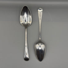 Load image into Gallery viewer, Pair of George III Silver Bright Cut Serving Spoons - Exeter 1804 - Richard Ferris