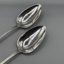 Load image into Gallery viewer, Pair of George III Silver Bright Cut Serving Spoons - Exeter 1804 - Richard Ferris