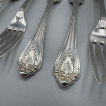 Load image into Gallery viewer, Six Silver Marlborough Pattern Dessert Forks - London 1850 - Lias Brothers