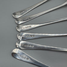 Load image into Gallery viewer, Antique George III Old English Silver Dessert Spoons - London 1814
