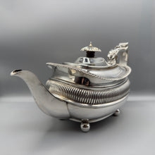 Load image into Gallery viewer, Antique George III Large Silver Teapot by Crispin Fuller - London 1819
