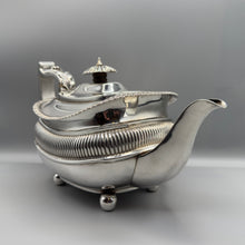 Load image into Gallery viewer, Antique George III Large Silver Teapot by Crispin Fuller - London 1819

