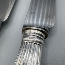 Load image into Gallery viewer, Six Silver Reed and Shell Design Dinner Knives - C.W. Fletcher Sheffield 1939
