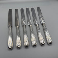 Load image into Gallery viewer, Six Silver Reed and Shell Design Dinner Knives - C.W. Fletcher Sheffield 1939

