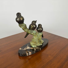 Load image into Gallery viewer, Art Deco Cold Painted Bronze Birds on Branch

