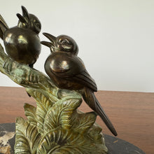 Load image into Gallery viewer, Art Deco Cold Painted Bronze Birds on Branch
