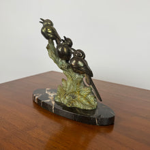 Load image into Gallery viewer, Art Deco Cold Painted Bronze Birds on Branch
