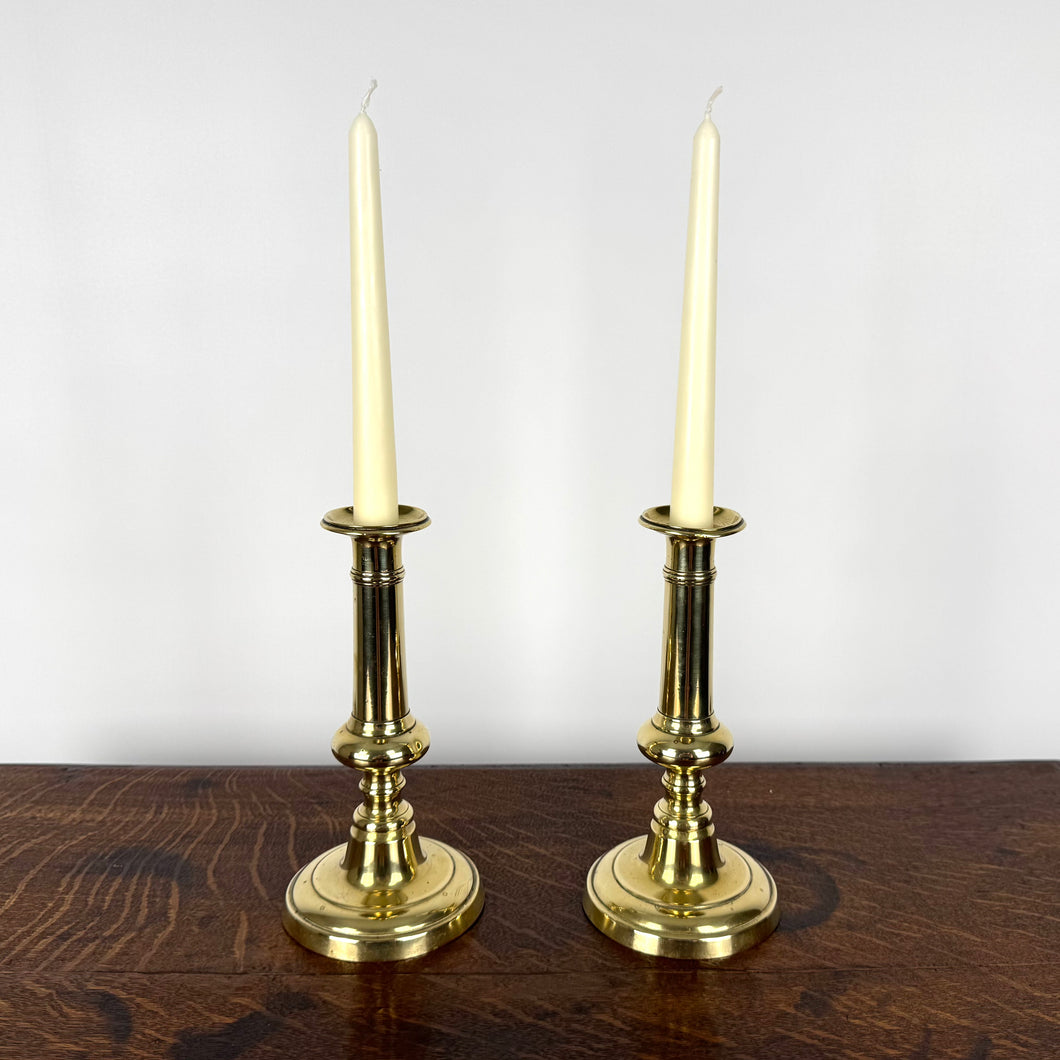 Georgian Brass Candlesticks with Ejectors - C.1800