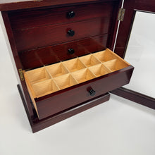 Load image into Gallery viewer, Stained Pine Collectors Cabinet with Glazed Door - C.1920
