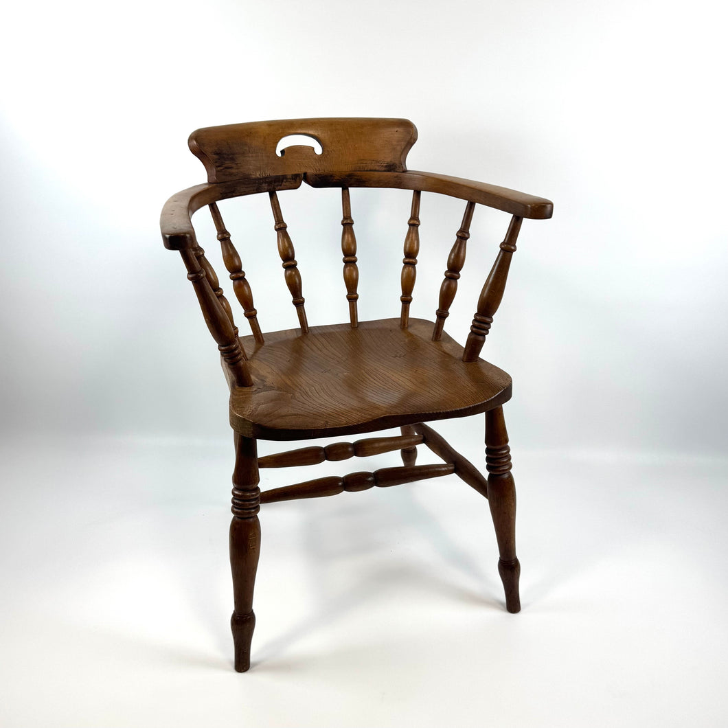 C.1875 Beech and Elm Smokers Bow Chair