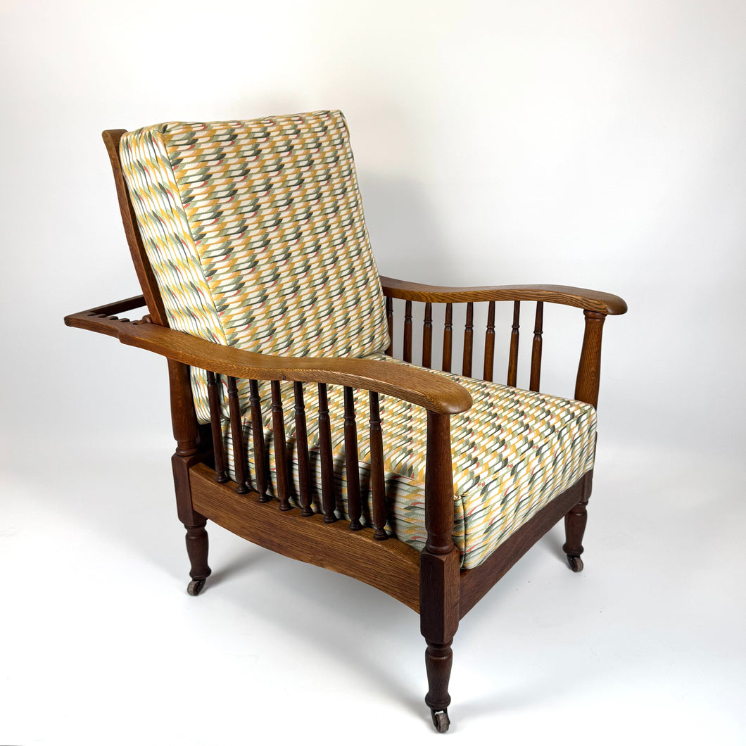 Oak 19th Century Reclining Armchair by Wylie & Lockhead of Glasgow