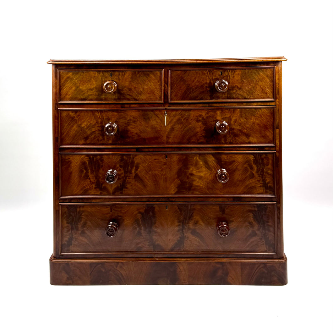19th Century Curl Mahogany Chest of Drawers C.1880