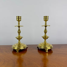 Load image into Gallery viewer, Pair of Brass Candlesticks by William Tonks &amp; Sons - C.1890
