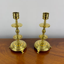 Load image into Gallery viewer, Pair of Brass Candlesticks by William Tonks &amp; Sons - C.1890
