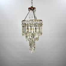 Load image into Gallery viewer, Three Tier Crystal Chandelier with Albert Pendants C.1880
