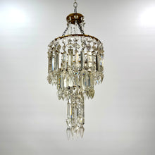 Load image into Gallery viewer, Three Tier Crystal Chandelier with Albert Pendants C.1880

