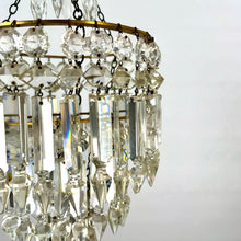 Load image into Gallery viewer, Three Tier Crystal Chandelier with Albert Pendants C.1880
