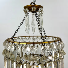 Load image into Gallery viewer, Three Tier Crystal Chandelier with Albert Pendants C.1880
