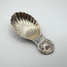 Load image into Gallery viewer, Shell Pattern Silver Caddy Spoon by Albert Edward Jones - Birmingham 1969
