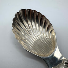 Load image into Gallery viewer, Shell Pattern Silver Caddy Spoon by Albert Edward Jones - Birmingham 1969
