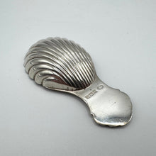 Load image into Gallery viewer, Shell Pattern Silver Caddy Spoon by Albert Edward Jones - Birmingham 1969
