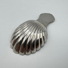 Load image into Gallery viewer, Shell Pattern Silver Caddy Spoon by Albert Edward Jones - Birmingham 1969
