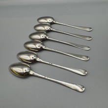 Load image into Gallery viewer, Six George III Silver Bright Cut Teaspoons with Crests - Attributed to Benjamin Cartwright II
