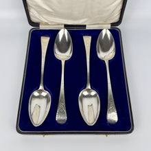 Load image into Gallery viewer, Cased Set of Four Georgian Serving Spoons - Thomas Wallis II - London 1792
